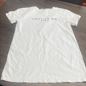 SHEIN White Graphic T-Shirt Dress